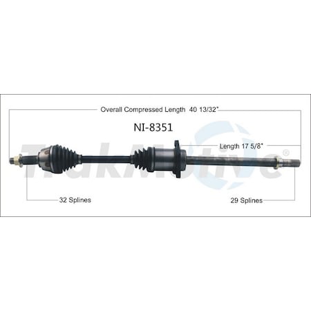 Surtrack Axle Cv Axle Shaft, Ni-8351 NI-8351